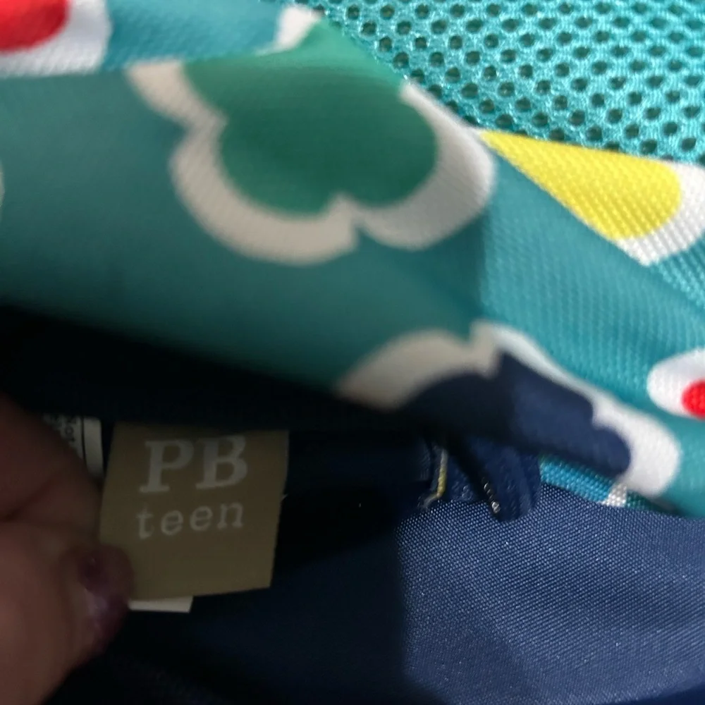 PB Teen Gear-Up model  Pottery Barn Teen Turquoise Backpack Multicolor Clover